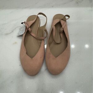 Zara suede Mary Jane flats